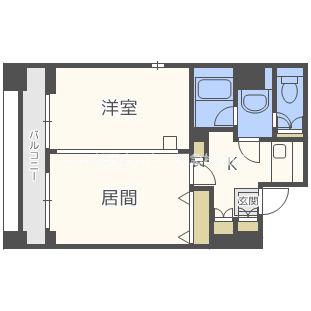 ISM中之島レジデンス(1LDK/6階)の間取り写真