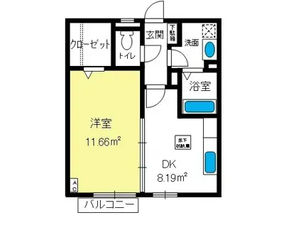 ESPRIT IV(1DK/2階)の間取り写真