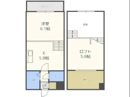 ジュイエ学園前(1K/2階)の間取り写真