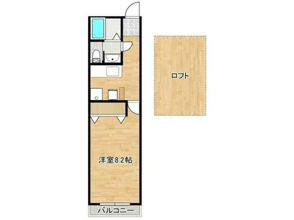 プルメリア湘南(1K/2階)の間取り写真