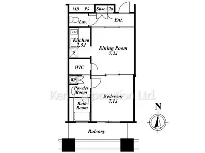 芝浦アイランド エアタワー(1DK/19階)の間取り写真