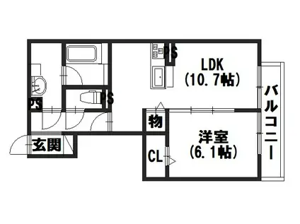 サニーコートFUTABA(1LDK/2階)の間取り写真