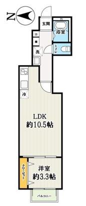 キャメル東府中(1LDK/1階)の間取り写真