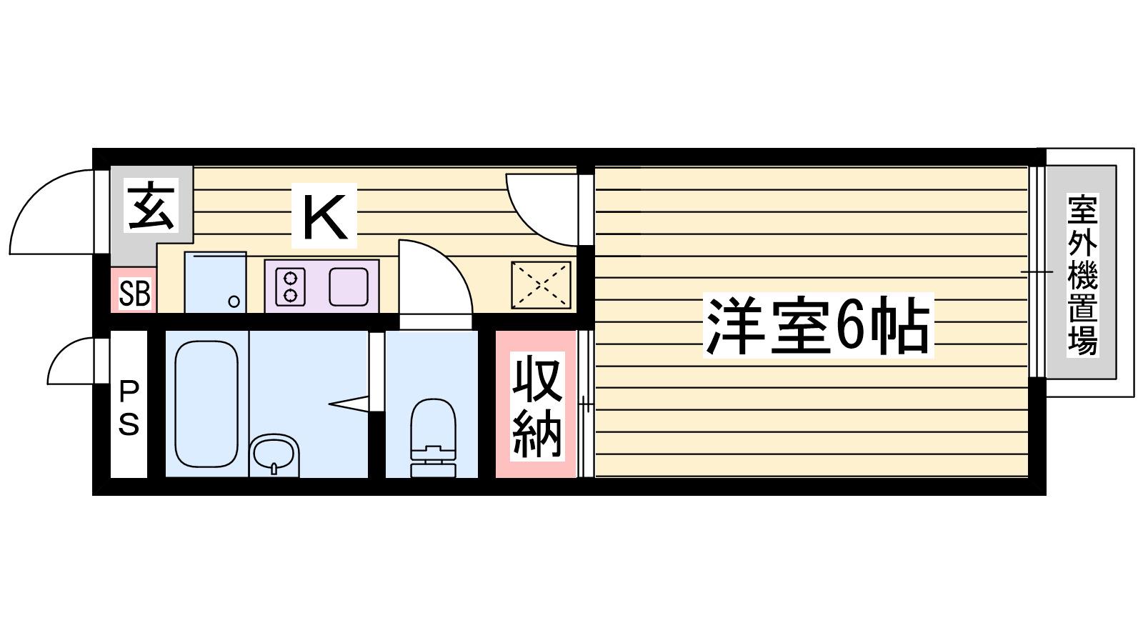 レオパレス中友5(1K/1階)の間取り写真