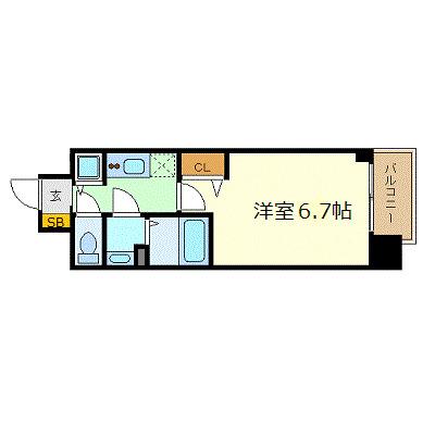 プレサンス金山デュアル(1K/15階)の間取り写真