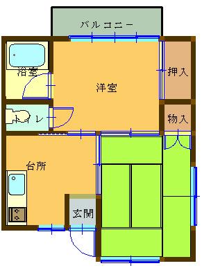 水口アパート(2K/2階)の間取り写真