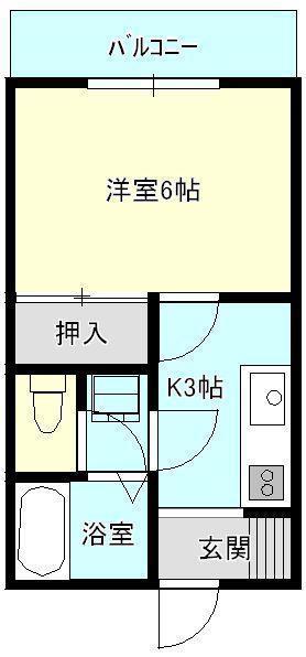 アーバン緑ヶ丘(1K/1階)の間取り写真