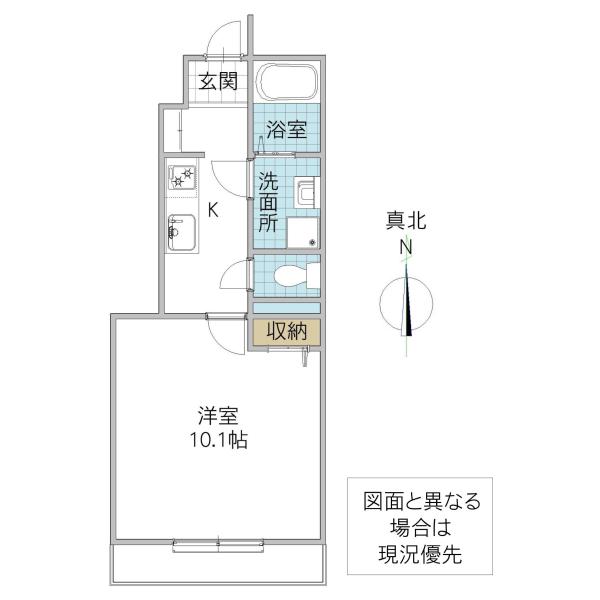 アピアランス(1K/1階)の間取り写真