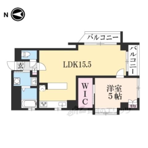 グランドムール堺町二条(1LDK/1階)の間取り写真