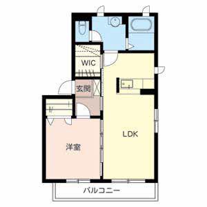 グレイスコートE・F(1LDK/2階)の間取り写真