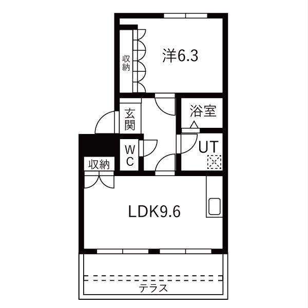 ヴィラ花水木II(1LDK/1階)の間取り写真