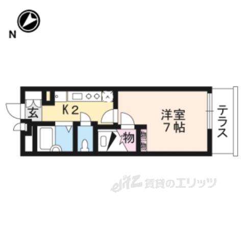 レオパレスルビナス(1K/1階)の間取り写真
