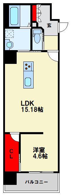 LEGEND KUROSAKI(1LDK/5階)の間取り写真
