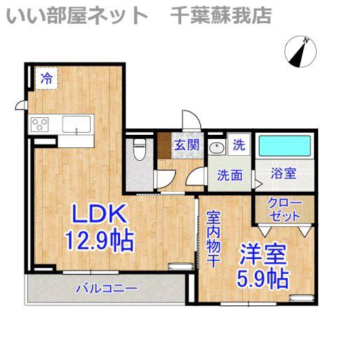 D-SOLACE祐光 A(1LDK/2階)の間取り写真