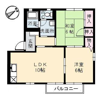 フォーレスさくら野(2LDK/2階)の間取り写真