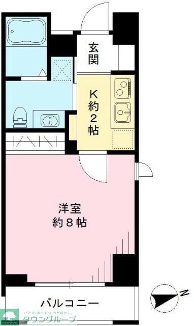 クラヴィーア仙川(1K/4階)の間取り写真
