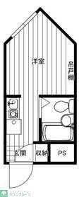 プルミエールI(ワンルーム/2階)の間取り写真