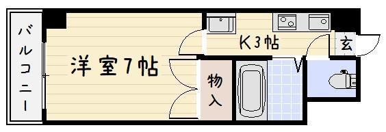 ビブレ江南(1K/4階)の間取り写真