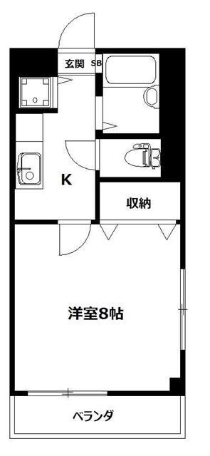 KUレジデンスIII(1K/2階)の間取り写真