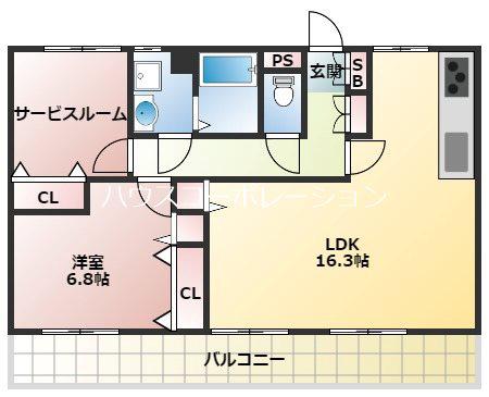 レオロイヤル塚口駅前(1SLDK/2階)の間取り写真