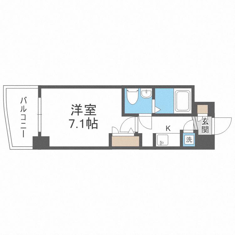 セレニテ新大阪カルム(1K/4階)の間取り写真