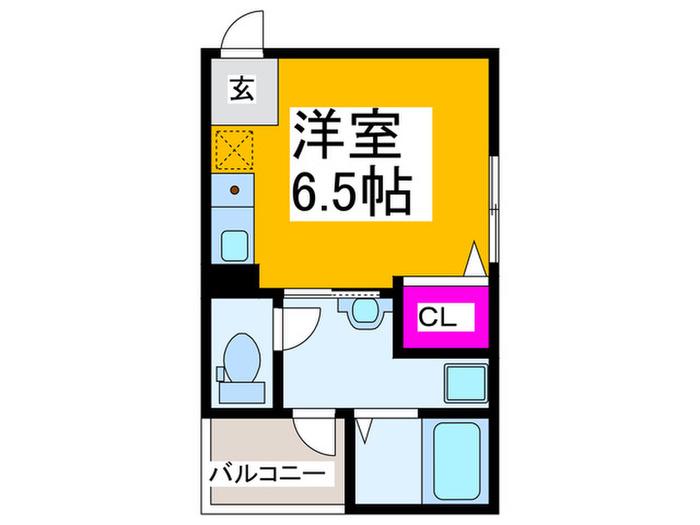 メゾンドゥース浜寺石津(ワンルーム/3階)の間取り写真