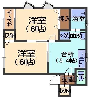 エランドール(2K/2階)の間取り写真