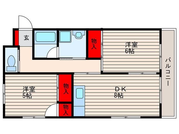 NKマンション(2DK/2階)の間取り写真