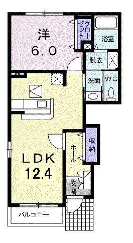ヴィオラガーデン(1LDK/1階)の間取り写真