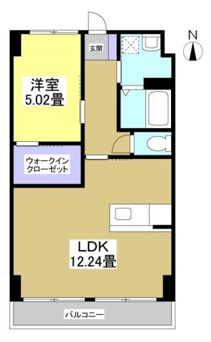 PIVOTマンション広沢(1LDK/3階)の間取り写真