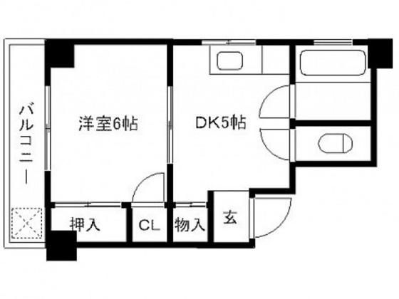 上原ビル(1DK/3階)の間取り写真