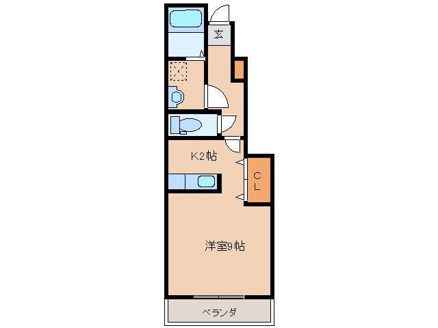 ネオプレステージ(1K/1階)の間取り写真