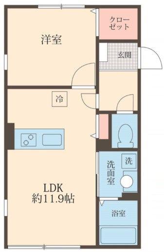ハイブリッドメゾン(1LDK/1階)の間取り写真