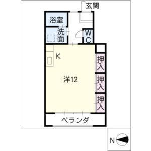 エクシブ池下(ワンルーム/3階)の間取り写真