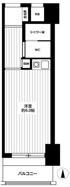 ライオンズマンション海老名(ワンルーム/1階)の間取り写真