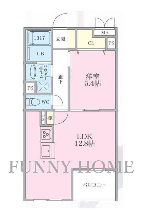THE MANOR KYODO(1LDK/1階)の間取り写真