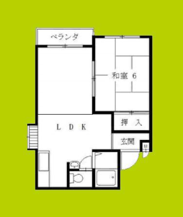 豊二ハイツ(1LDK/3階)の間取り写真
