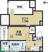 プランドールN(ワンルーム/1階)の間取り写真