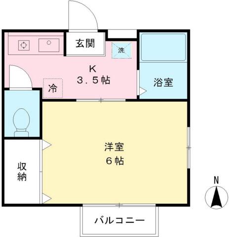 ハイム ヒロ(1K/1階)の間取り写真