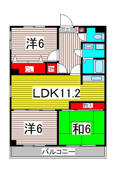 アヤメマンション(3LDK/1階)の間取り写真