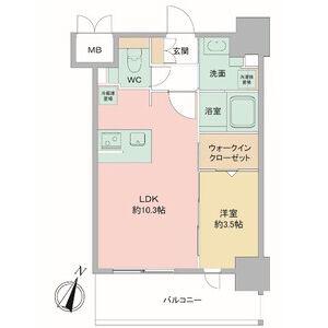 LOUIS RESIDENCE弁天町(1LDK/6階)の間取り写真