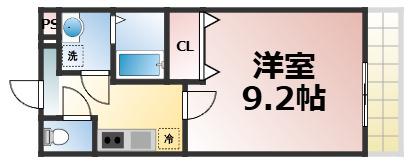 フジパレス城東諏訪VI番館(1K/1階)の間取り写真