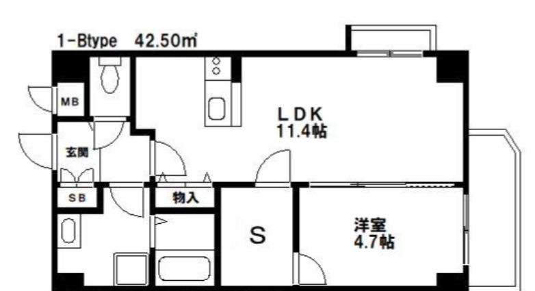 ロジュマンエスト(1LDK/1階)の間取り写真
