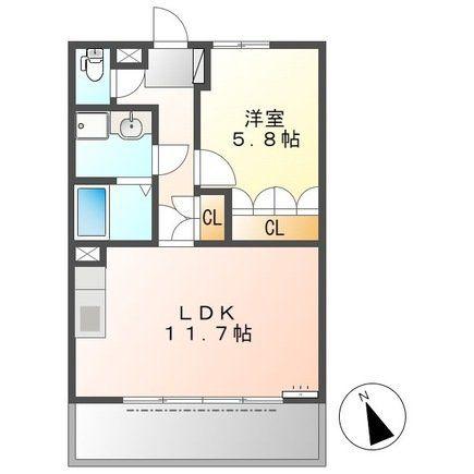 グロリオーサ(1LDK/1階)の間取り写真