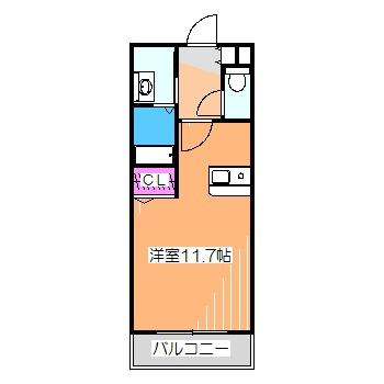 ジュネス(ワンルーム/3階)の間取り写真