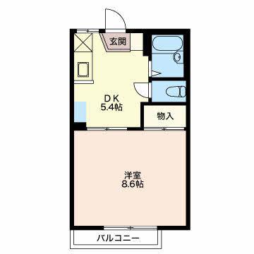 フレグランスFUJI(1DK/1階)の間取り写真