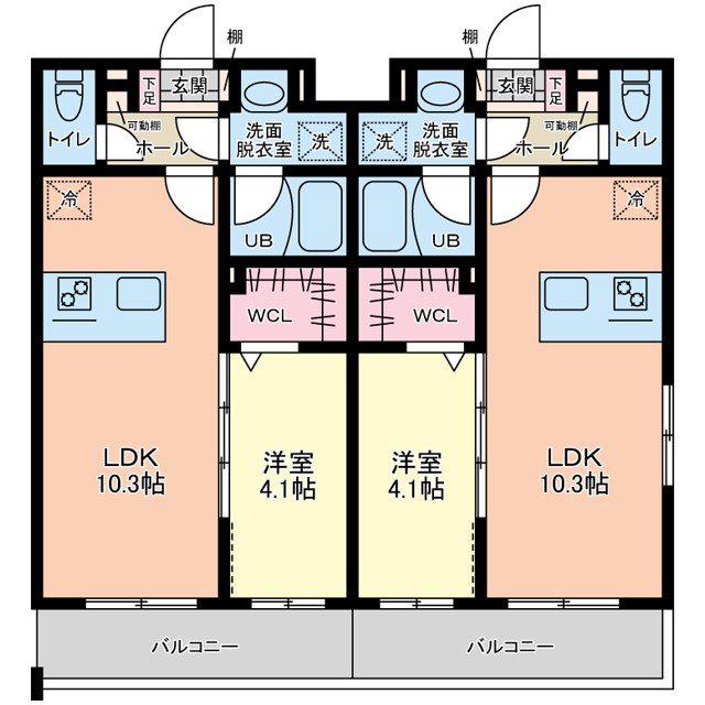 ラピス・ラズリ(1LDK/1階)の間取り写真