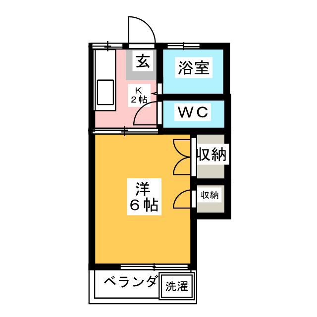 コーポベルグ(1K/1階)の間取り写真