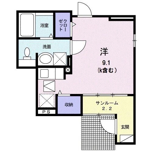 カーサトラモント(ワンルーム/1階)の間取り写真