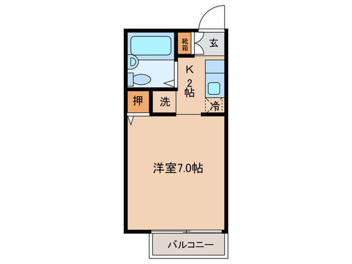 サンステート桜丘(1K/1階)の間取り写真